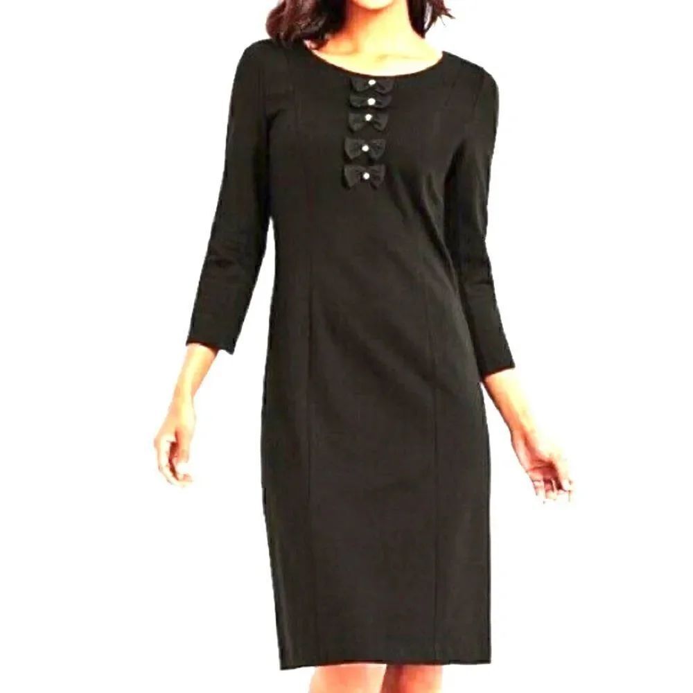 - Talbots Limited edition black sheath dress with bows 6P